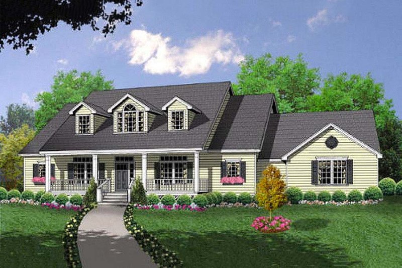 Country Style House Plan - 3 Beds 2.5 Baths 1919 Sq/Ft Plan #40-370