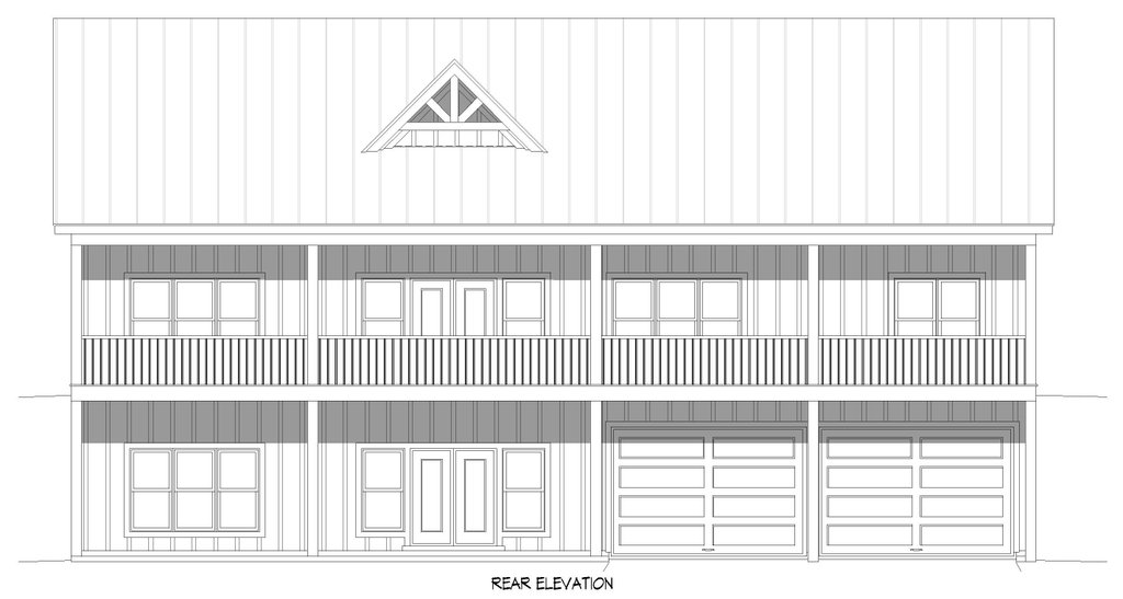 Exterior - Rear Elevation 1 for Barndominium House Plan #932-1421 - 3 bed, 2 bath