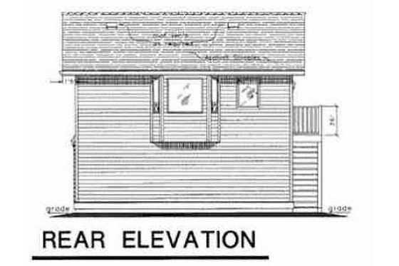 Exterior - Rear Elevation for Traditional House Plan #18-4526 - 1 bed, 1 bath
