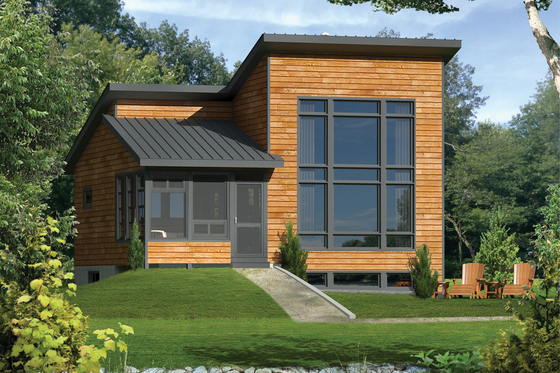 Exterior - Front Elevation for Contemporary House Plan #25-4524 - 1 bed, 1 bath