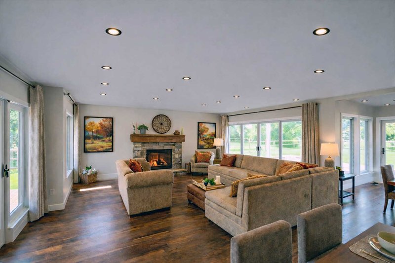 House Blueprint - Interior - Family Room 1 for Bungalow House Plan #1101-61 - 2 bed, 2 bath