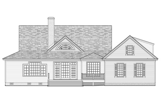 Exterior - Rear Elevation for Farmhouse House Plan #137-252 - 4 bed, 3 bath