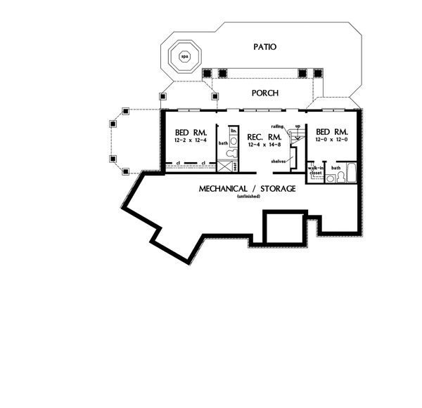 Architectural House Design - European Floor Plan - Lower Floor Plan #929-4