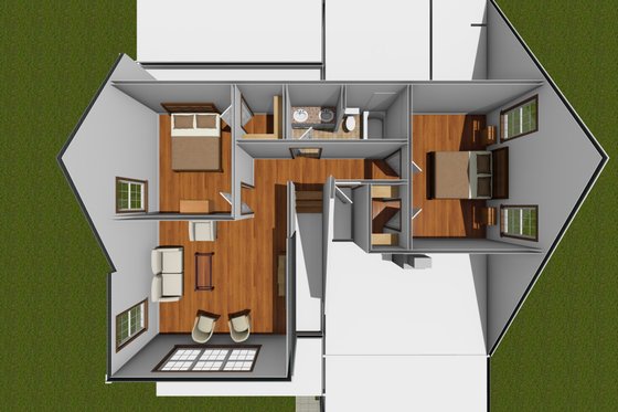 Floor Plan - Upper Floor for Cottage House Plan #513-2231 - 4 bed, 2.5 bath