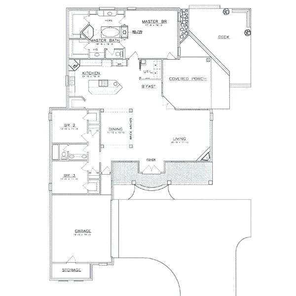 European Floor Plan - Main Floor Plan #8-102