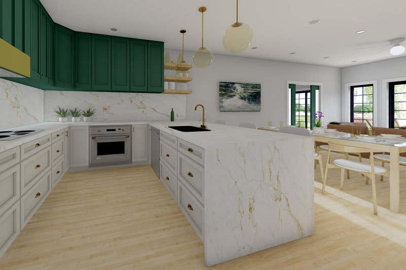 House Blueprint - Interior - Kitchen 1 for Farmhouse House Plan #126-176 - 1 bed, 1.5 bath