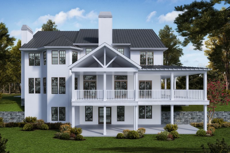 Architectural House Design - Exterior - Rear Elevation for Farmhouse House Plan #54-378 - 5 bed, 4 bath