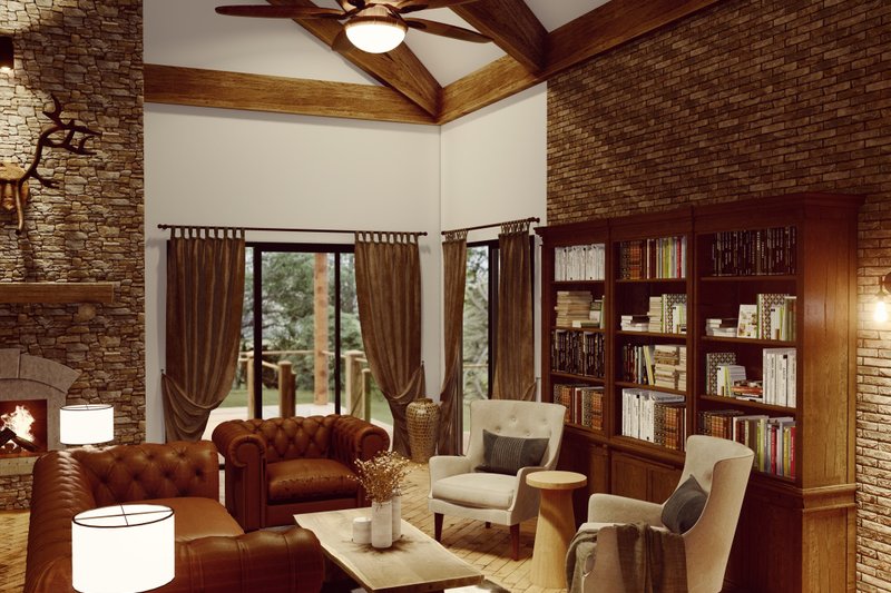Home Plan - Interior - Family Room 1 for Farmhouse House Plan #54-446 - 3 bed, 2 bath