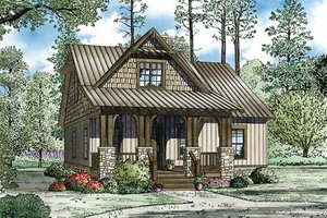 Cottage Exterior - Front Elevation Plan #17-2451