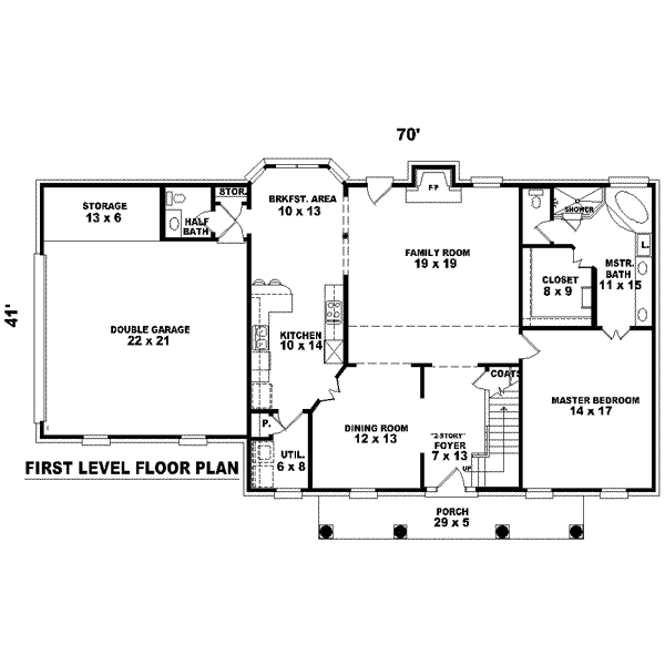 Southern Floor Plan - Main Floor Plan #81-1449