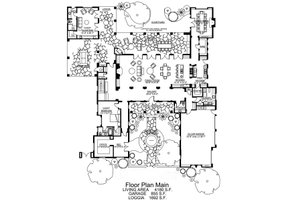 Floor Plan - Main Floor for Mediterranean House Plan #484-8 - 4 bed, 5 bath