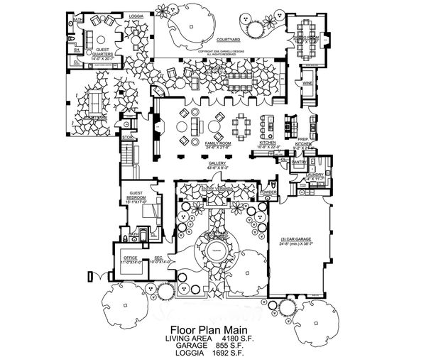 Dream House Plan - Mediterranean Floor Plan - Main Floor Plan #484-8