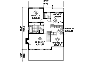 Floor Plan - Main Floor for Cabin House Plan #25-4329 - 2 bed, 1 bath