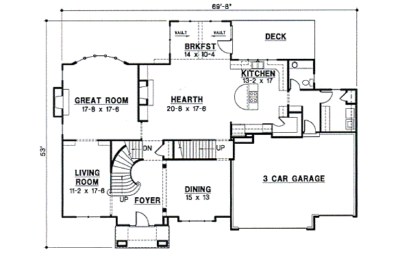 European Floor Plan - Main Floor Plan #67-619