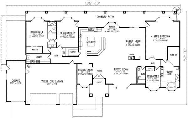 Architectural House Design - Adobe / Southwestern Floor Plan - Main Floor Plan #1-815