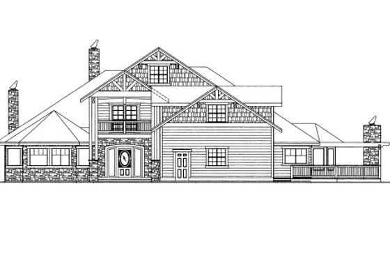 Exterior - Front Elevation 3 for Craftsman House Plan #117-617 - 4 bed, 4.5 bath