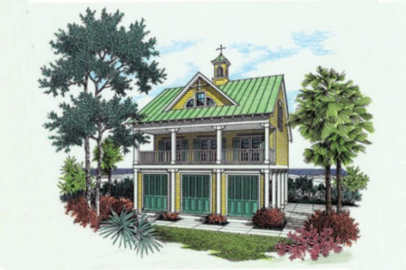 Architectural House Design - Beach Exterior - Front Elevation Plan #45-215