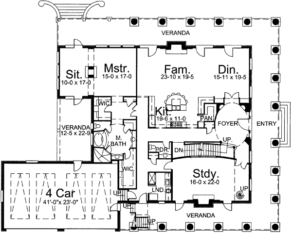 Home Plan - Classical Floor Plan - Main Floor Plan #119-179