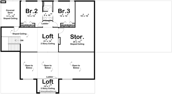 Architectural House Design - Barndominium Floor Plan - Upper Floor Plan #455-380
