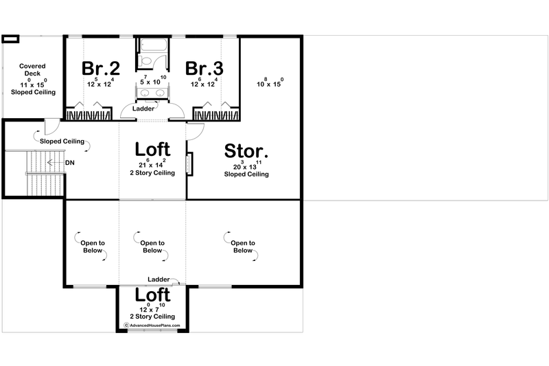 Architectural House Design - Floor Plan - Upper Floor for Barndominium House Plan #455-380 - 3 bed, 3.5 bath