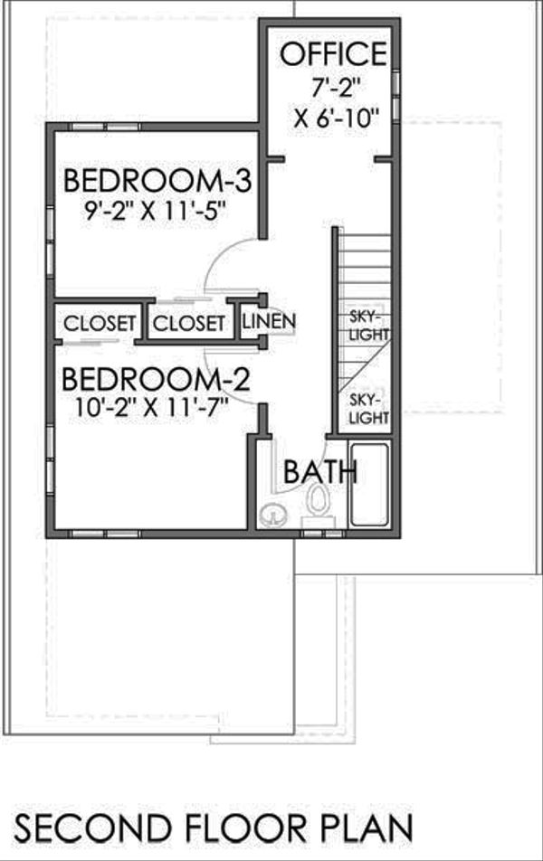 Modern Floor Plan - Upper Floor Plan #518-1