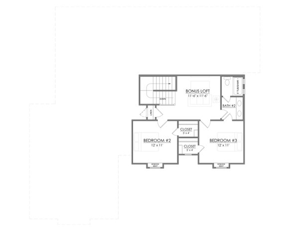 Farmhouse Floor Plan - Upper Floor Plan #1098-7