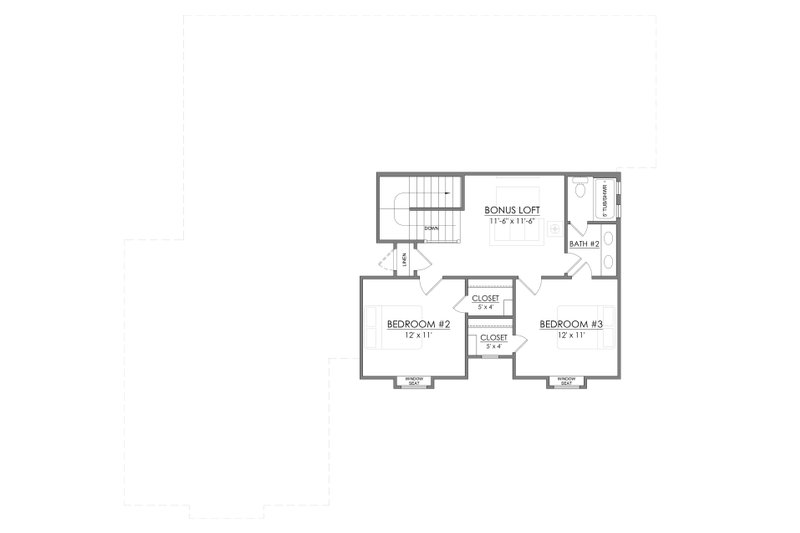 House Design - Floor Plan - Upper Floor for Farmhouse House Plan #1098-7 - 3 bed, 2.5 bath