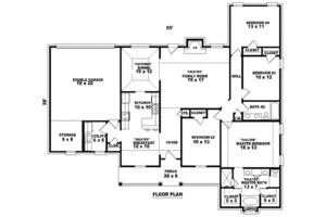 Floor Plan - Main Floor for Southern House Plan #81-1019 - 4 bed, 2 bath