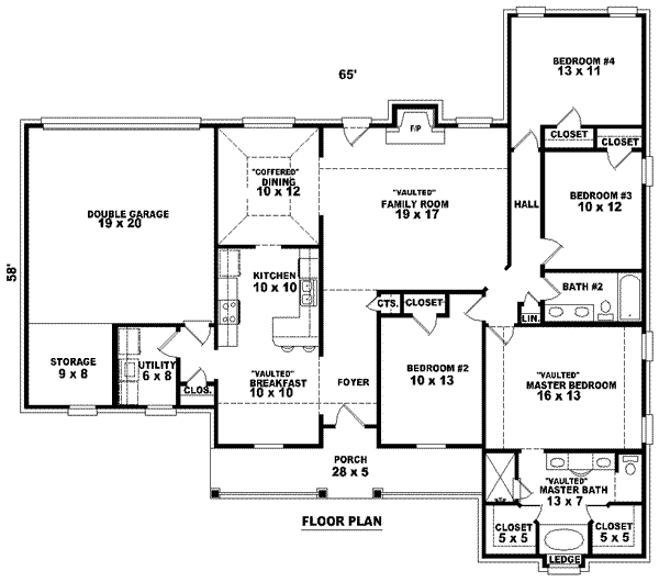 Southern Floor Plan - Main Floor Plan #81-1019
