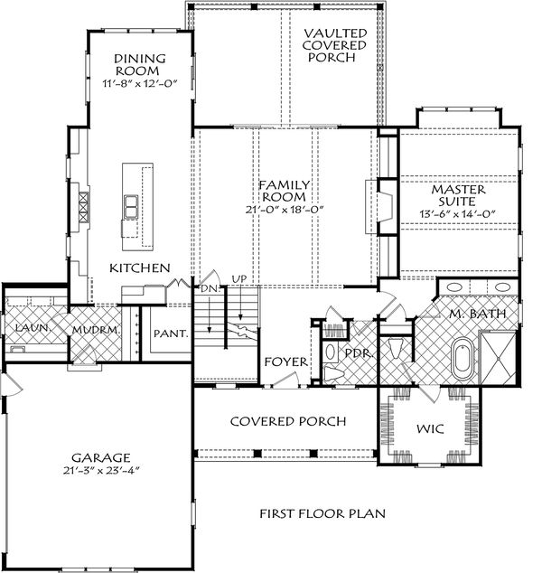 Architectural House Design - Farmhouse Floor Plan - Main Floor Plan #927-998
