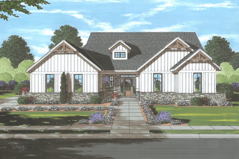 Dream House Plan - Farmhouse Exterior - Front Elevation Plan #46-911