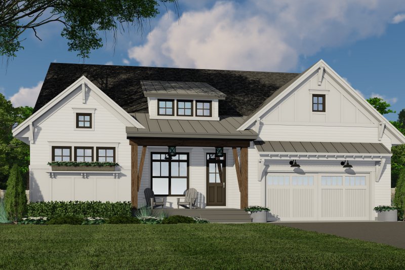 Architectural House Design - Exterior - Front Elevation 4 for Farmhouse House Plan #51-1185 - 3 bed, 2 bath