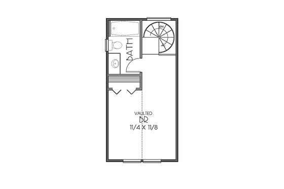 Floor Plan - Upper Floor for Craftsman House Plan #423-48 - 1 bed, 1 bath