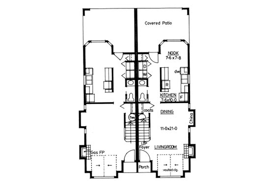 Floor Plan - Main Floor for Colonial House Plan #126-228 - 3 bed, 2.5 bath
