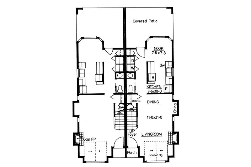 Home Plan - Floor Plan - Main Floor for Colonial House Plan #126-228 - 3 bed, 2.5 bath