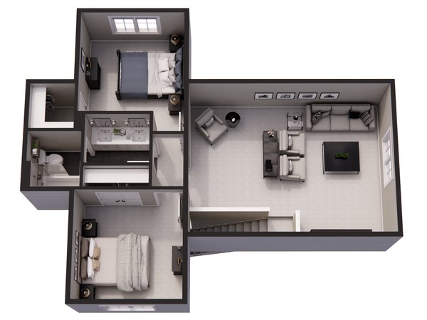 Architectural House Design - Craftsman Floor Plan - Upper Floor Plan #51-1414