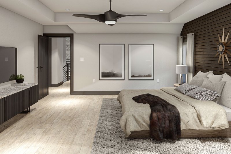 Home Plan - Interior - Master Bedroom for Barndominium House Plan #455-544 - 3 bed, 2.5 bath