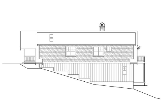 Exterior - Rear Elevation for Cottage House Plan #124-1204 - 1 bed, 2 bath