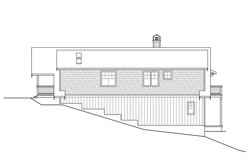 Home Plan - Exterior - Rear Elevation for Cottage House Plan #124-1204 - 1 bed, 2 bath