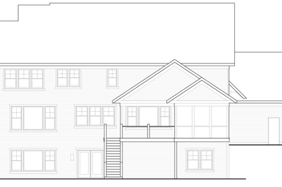 Exterior - Rear Elevation for Traditional House Plan #51-445 - 4 bed, 3.5 bath
