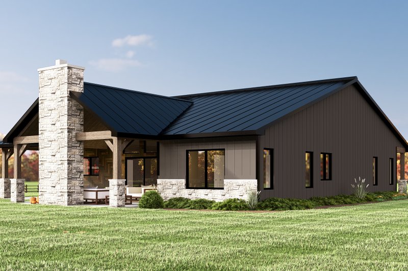 Architectural House Design - Exterior - Rear Elevation 4 for Ranch House Plan #1064-191 - 3 bed, 2 bath