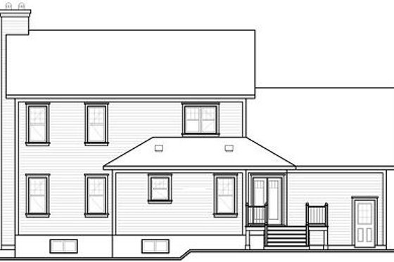 Exterior - Rear Elevation for Traditional House Plan #23-845 - 3 bed, 2.5 bath