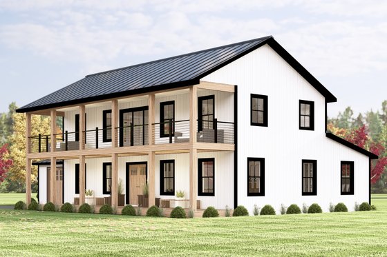 Exterior - Front Elevation 3 for Barndominium House Plan #1064-338 - 4 bed, 2.5 bath