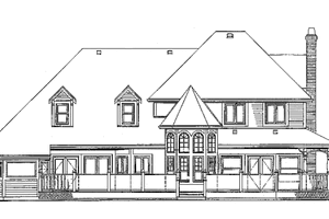 Exterior - Rear Elevation for Country House Plan #47-289 - 4 bed, 2.5 bath