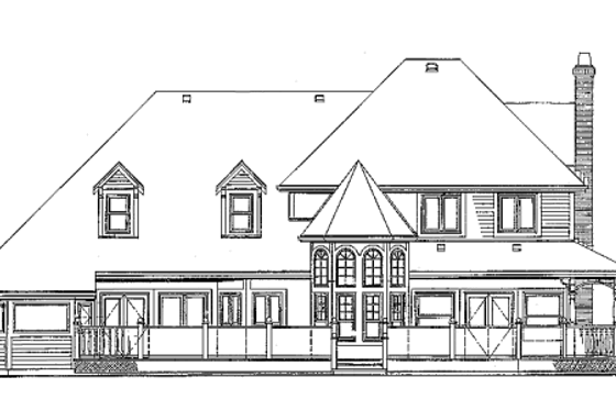 Exterior - Rear Elevation for Country House Plan #47-289 - 4 bed, 2.5 bath