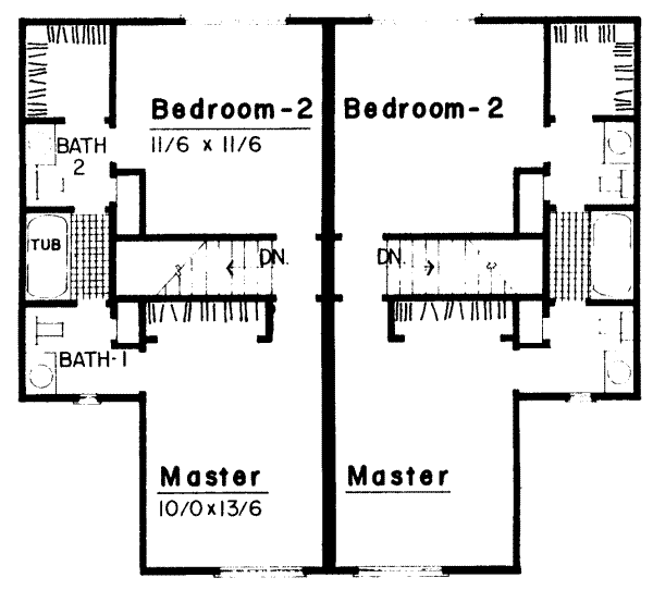 Modern Floor Plan - Upper Floor Plan #303-209