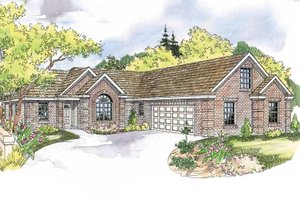 Ranch Exterior - Front Elevation Plan #124-580
