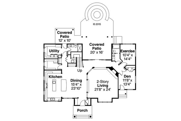 Craftsman Floor Plan - Main Floor Plan #124-1000