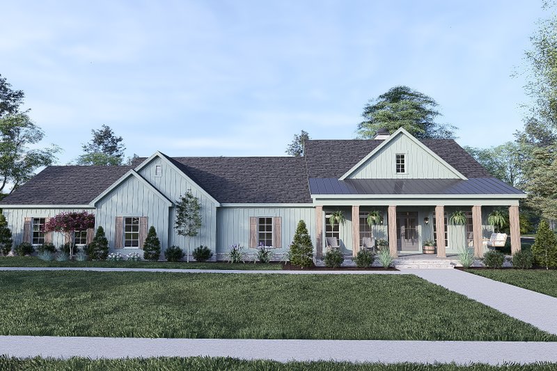 Dream House Plan - Farmhouse Exterior - Front Elevation Plan #923-426
