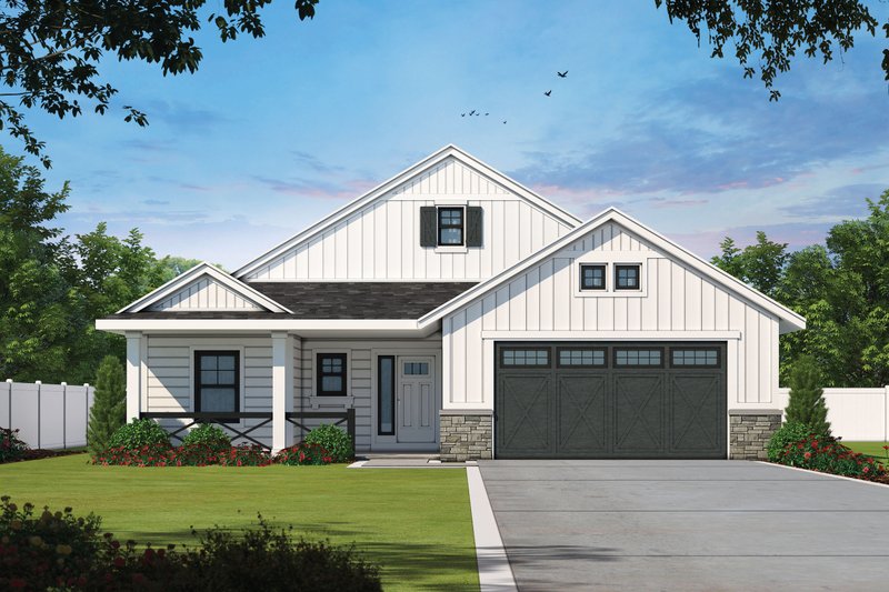 Architectural House Design - Farmhouse Exterior - Front Elevation Plan #20-2393